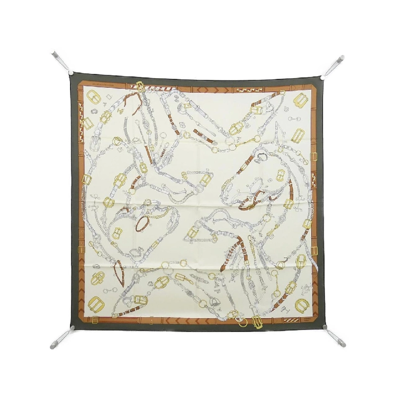 Hàng hiệu Authentic Hermès LES CHEVAUX DECHAINES Khăn quàng 771904