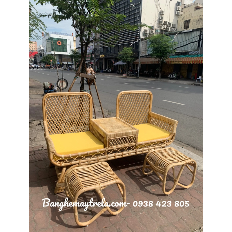 Băng ghế mây 2 chỗ decor spa 475783