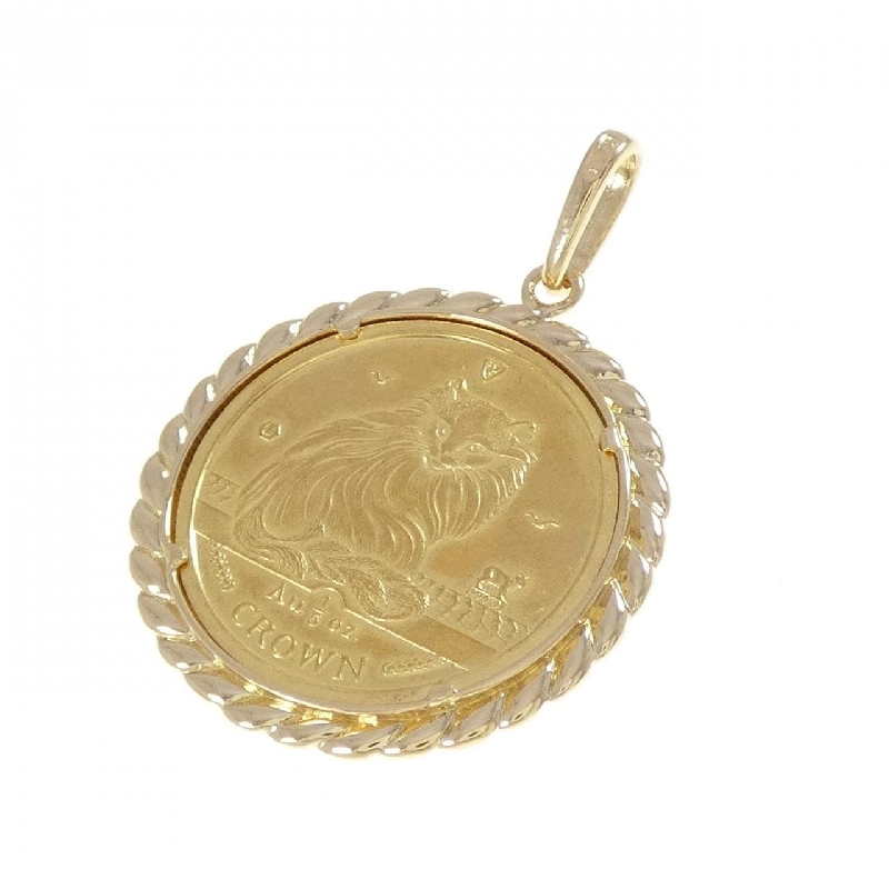 K18YG(枠) Đồng xu Mặt dây chuyền - Hàng hiệu Chính hãng 870848