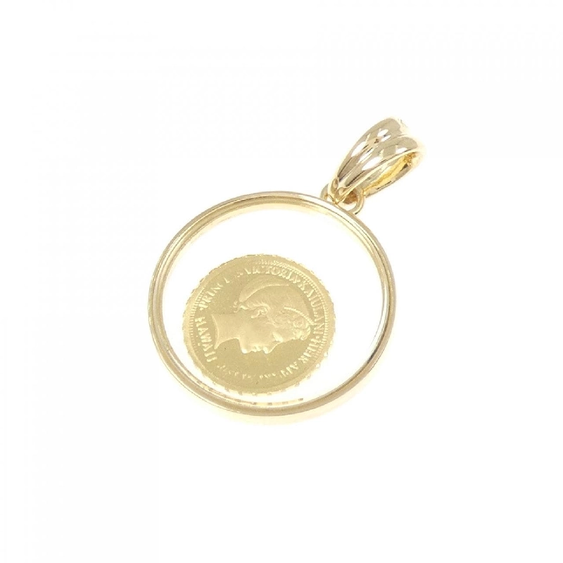 K18YG(枠) Đồng xu Mặt dây chuyền - Hàng hiệu Authentic 865199