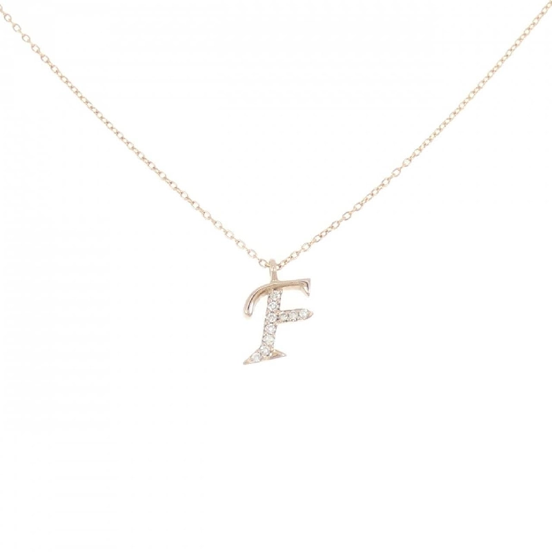 K18PG Chữ cái F Dây chuyền kim cương 0.05CT - Hàng hiệu Chính hãng 867898