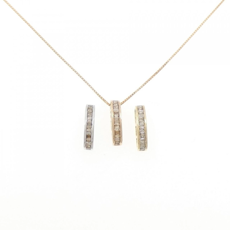 Dây chuyền kim cương ba màu K18 0.56CT - Hàng hiệu Authentic 857661