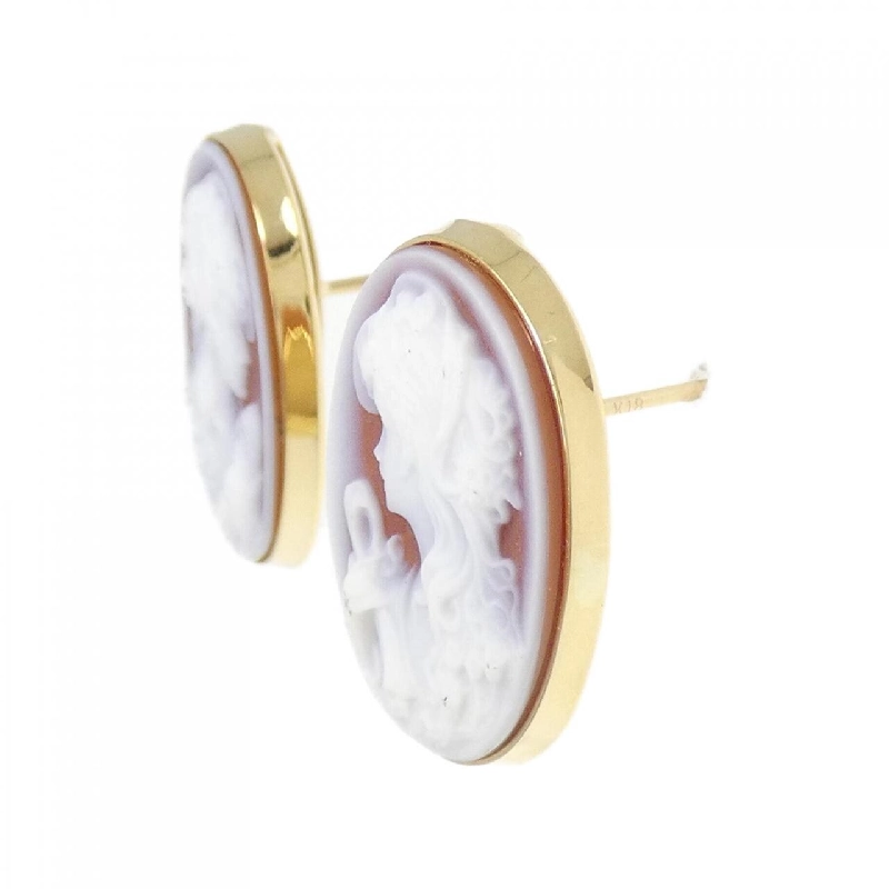 K18YG Shell Cameo Bông Tai - Hàng hiệu Chính hãng 868239