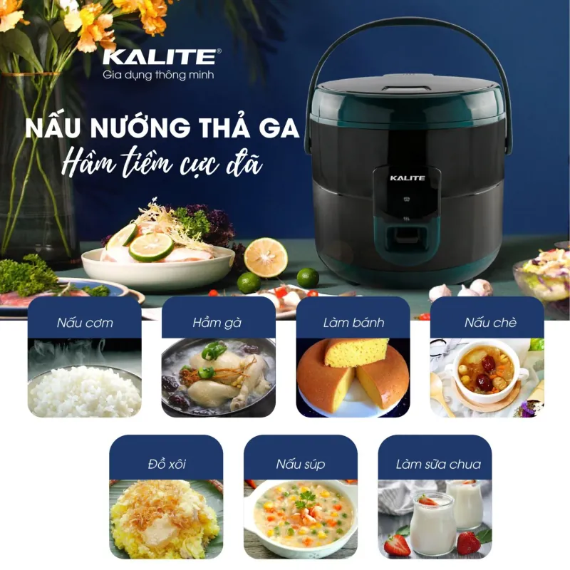 Nồi cơm điện KALITE KL-619 công nghệ Hàn Quốc 1,8L 697220