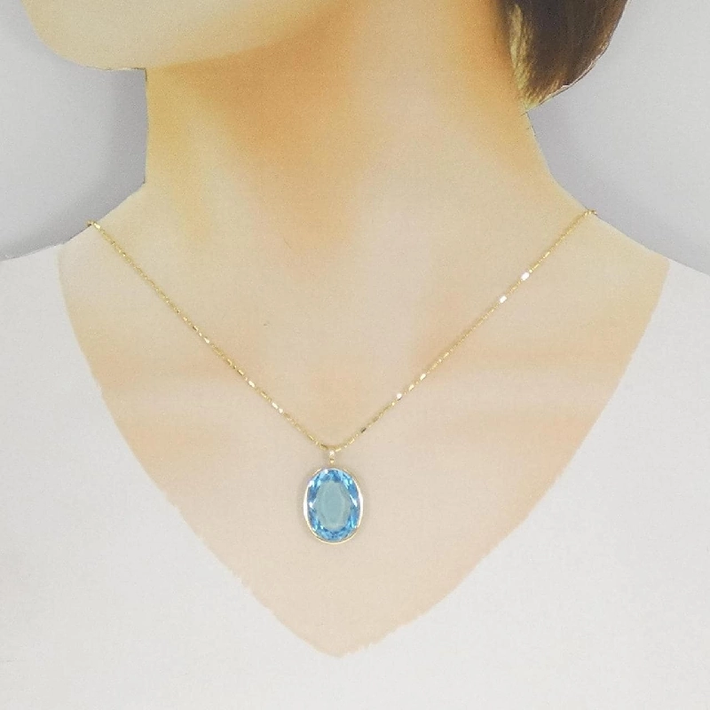 K18YG Blue Topaz Necklace - Hàng hiệu Authentic 863172