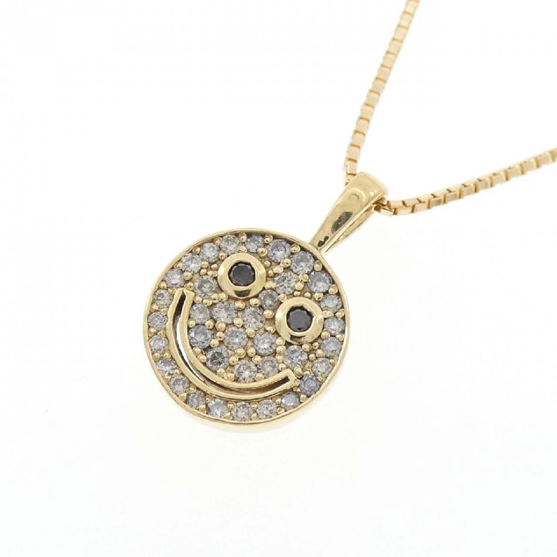 K18YG Vòng cổ kim cương nụ cười 0.03CT - Hàng hiệu Chính hãng 857237