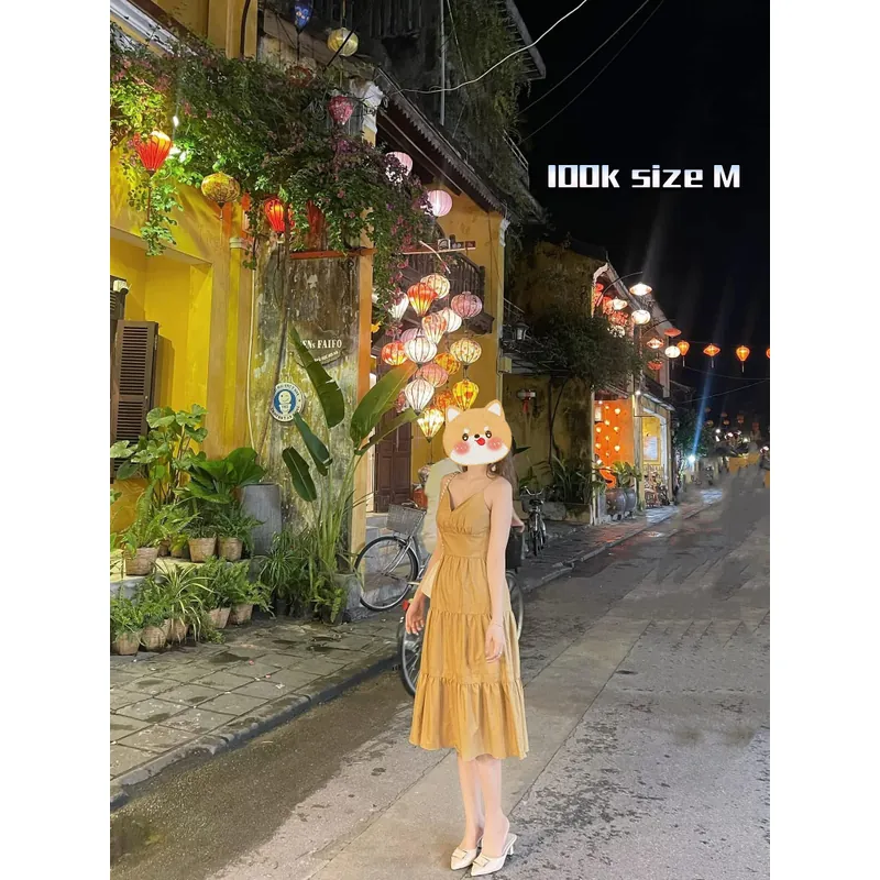 Váy dây màu be đậm 673905