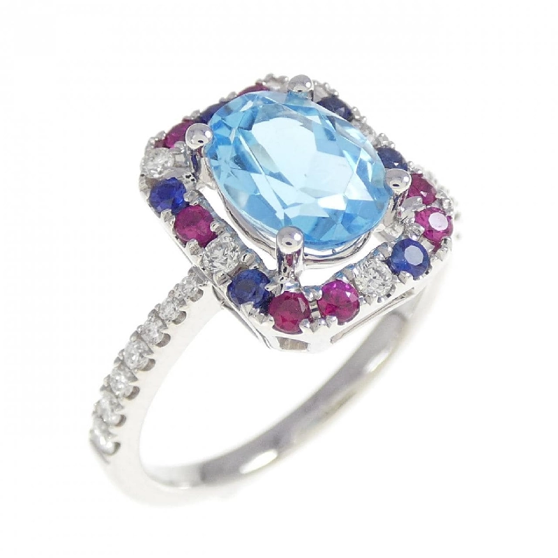 Nhẫn Blue Topaz 750WG 667366