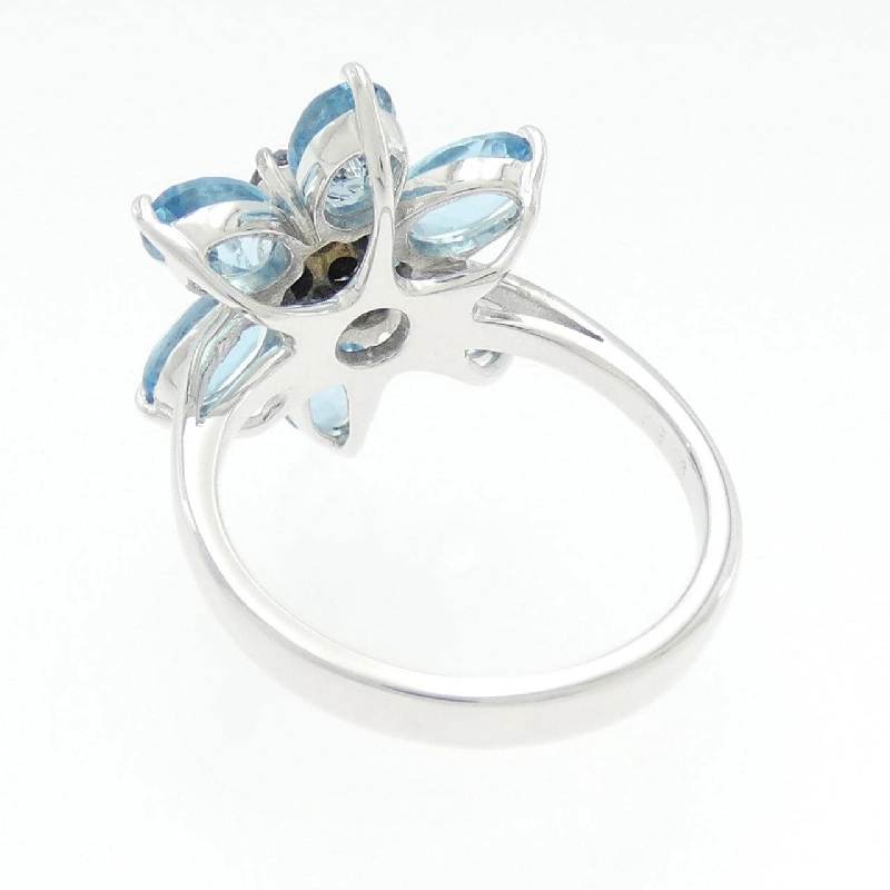 Nhẫn Blue Topaz K18WG Hoa 667592