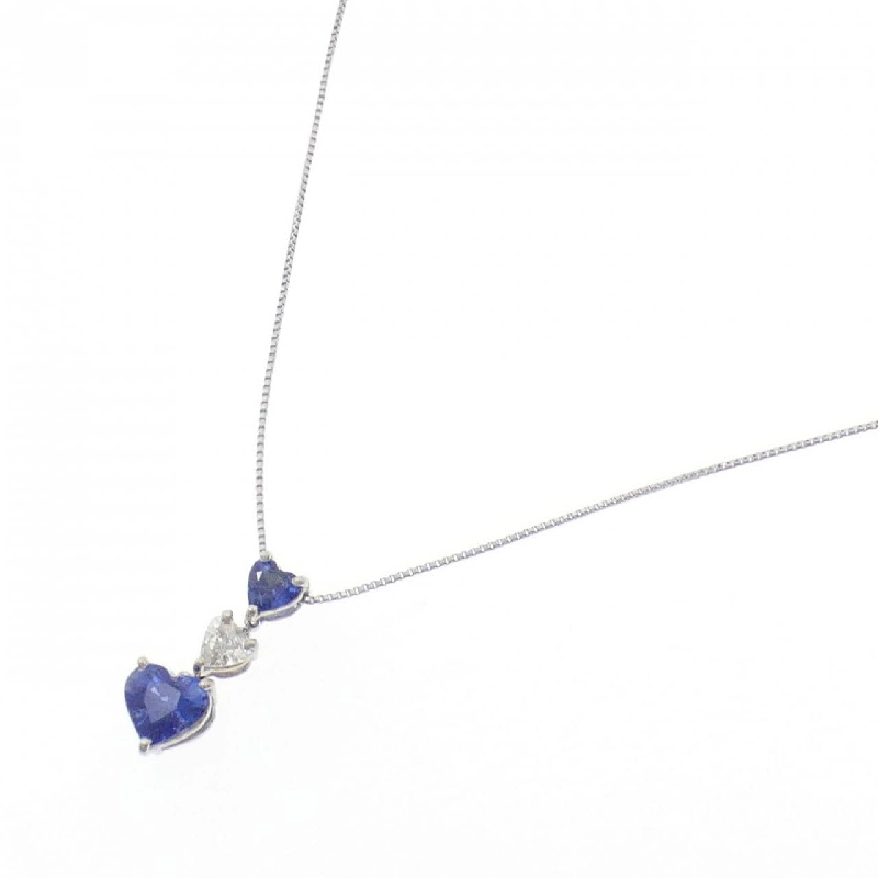 Dây chuyền sapphire hình trái tim PT900/PT850 1.17CT - Hàng hiệu chính hãng 858986