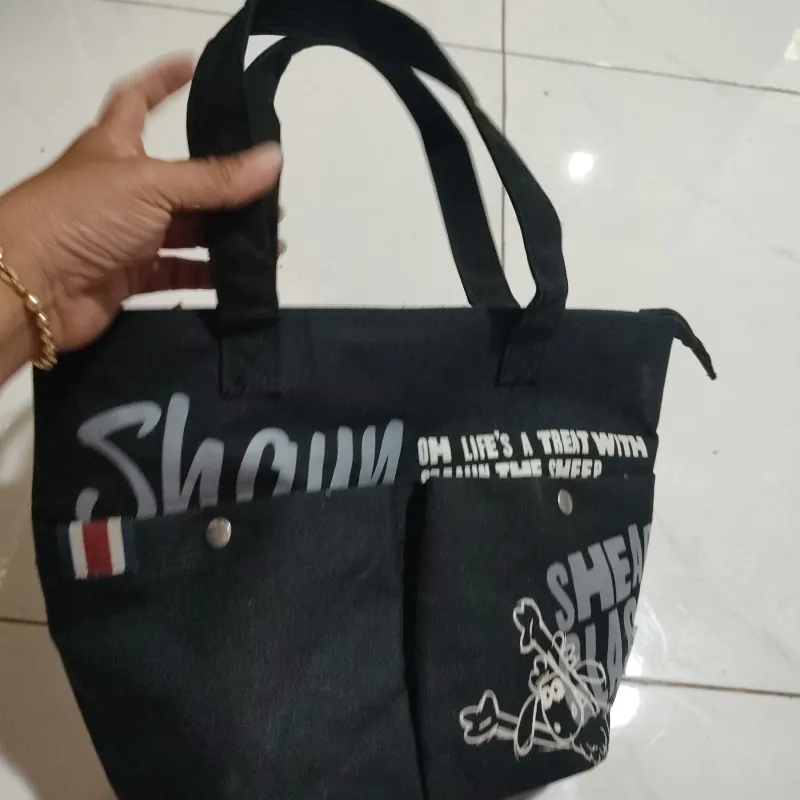 Túi vải dù dày dặn màu đen 1010212