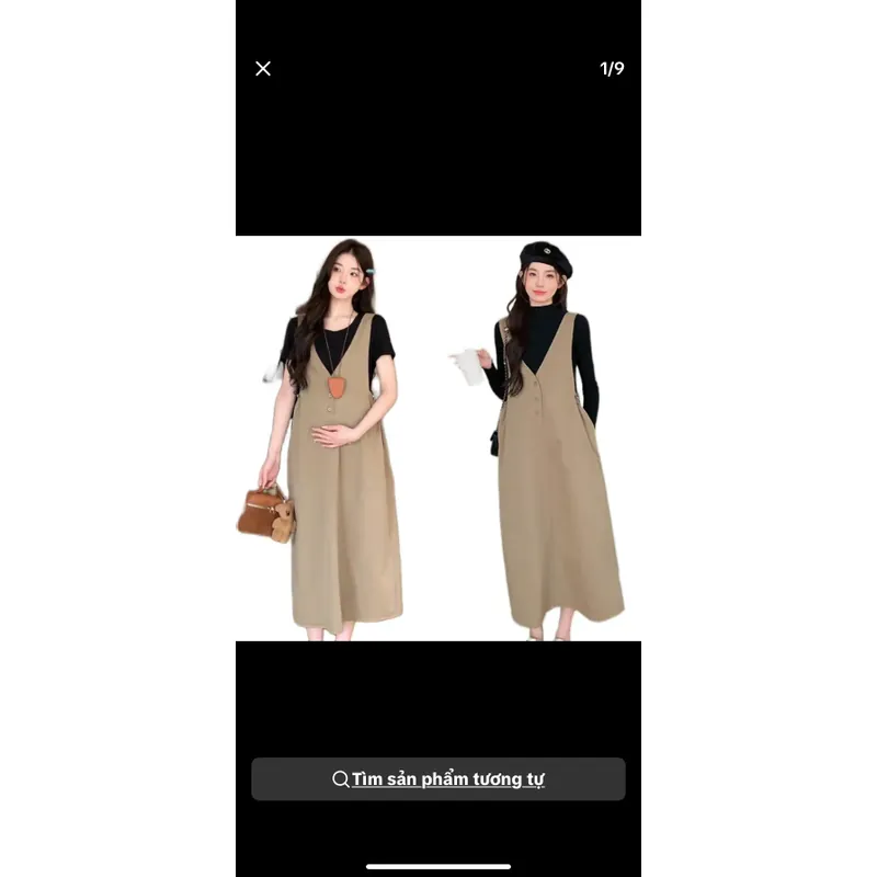 Sét yếm bầu kèm áo tăm dài tay yess 698024