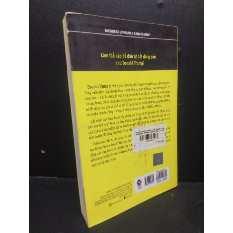 Donald Trump - Chiến Lược Đầu Tư Bất Động Sản mới 80% ố nhẹ, bẩn bìa 2021 HCM2405 George H. Ross Andrew James Mclean SÁCH KINH TẾ - TÀI CHÍNH - CHỨNG KHOÁN 914429