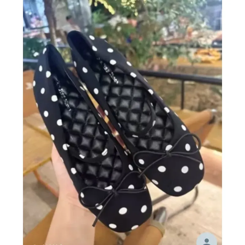 Giày búp bê chấm pi màu đen 740905