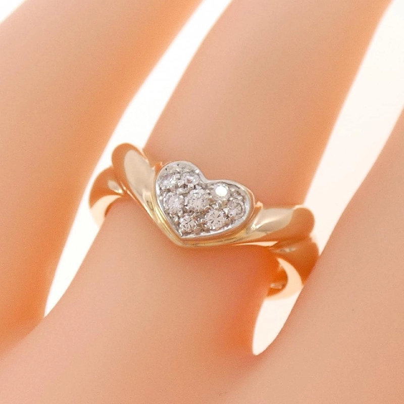 Nhẫn kim cương pavé hình trái tim 750PG/750WG 0.12CT 667489