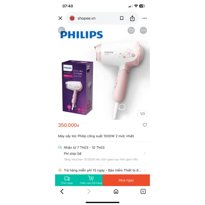 Máy sấy tóc Philips 933123