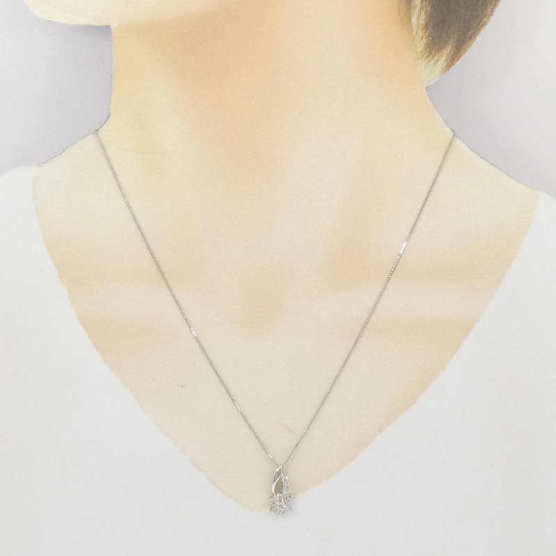 Dây chuyền kim cương hoa PT900/PT850 0.50CT - Hàng hiệu Chính hãng 860640