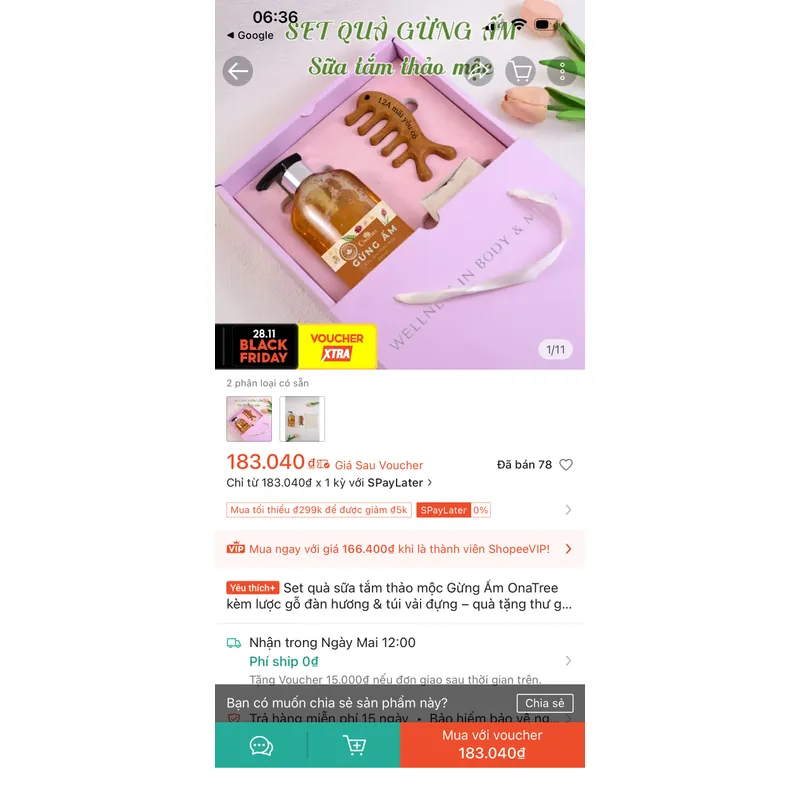 Sữa tắm thảo mộc Gừng ấm Onatree 713128