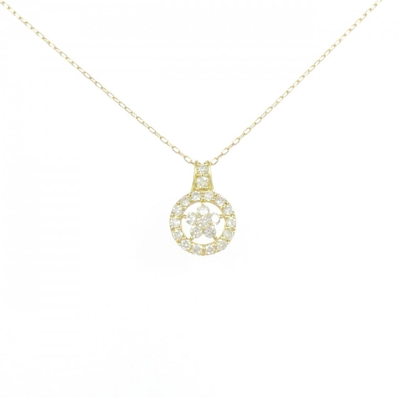 K18YG Hoa Vàng Kim Cương Dây Chuyền 0.27CT - Hàng hiệu Chính hãng 861243