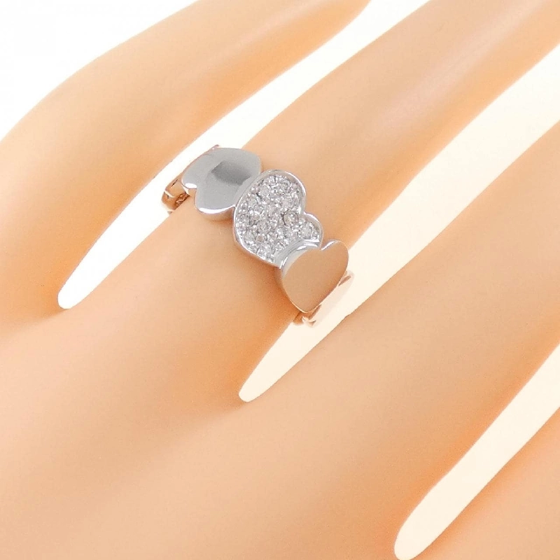 Nhẫn kim cương hình trái tim K18WG 0.12CT 671918