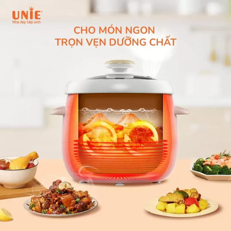 Nồi nấu chậm UNIE USC10W 1L màu trắng chính hnagx mới 100% 593114