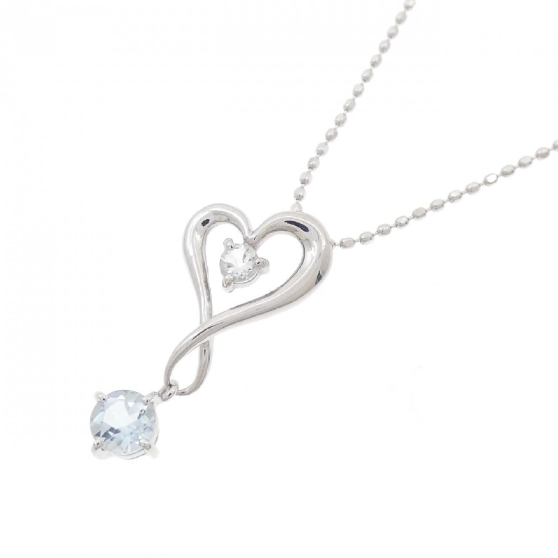 K10WG Dây chuyền hình trái tim Aquamarine - Hàng hiệu Chính hãng 860114