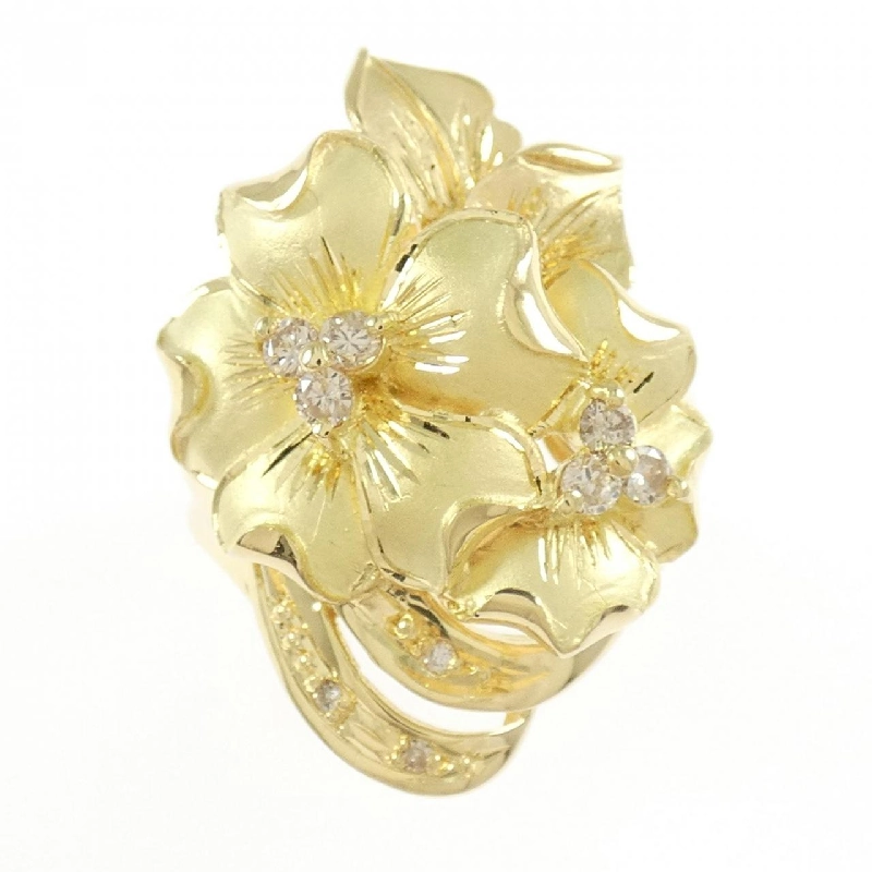 Nhẫn kim cương hoa K18YG 0.19CT 670159