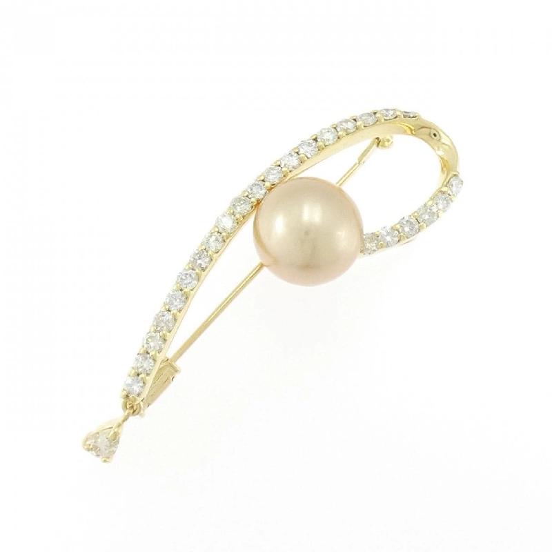 K18YG Ngọc trai trắng brooch 10.3mm - Hàng hiệu chính hãng 872653