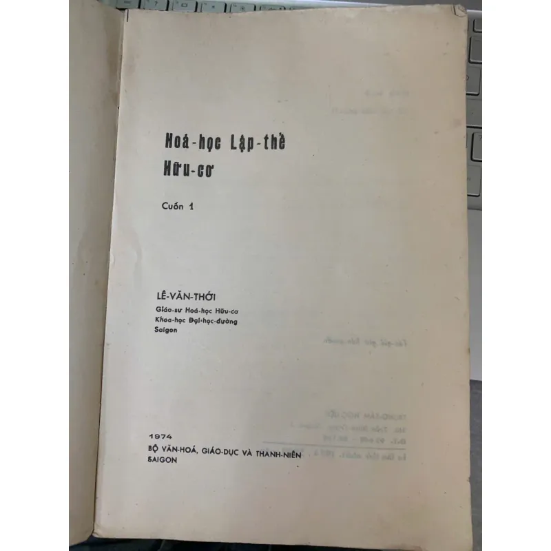 HÓA HỌC LẬP THỂ HỮU CƠ (CUỐN 1) - LÊ VĂN THỚI 763282