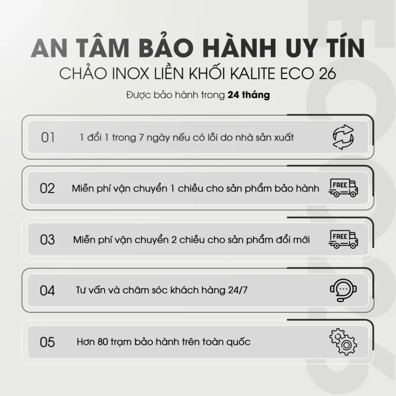 Chảo rán inox liền khối KALITE ECO26, inox 304 an toàn 795661