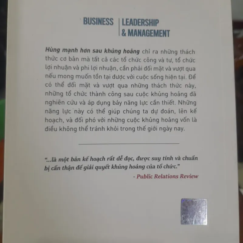 Ian I. Mitroff - HÙNG MẠNH HƠN SAU KHỦNG HOẢNG 1030774