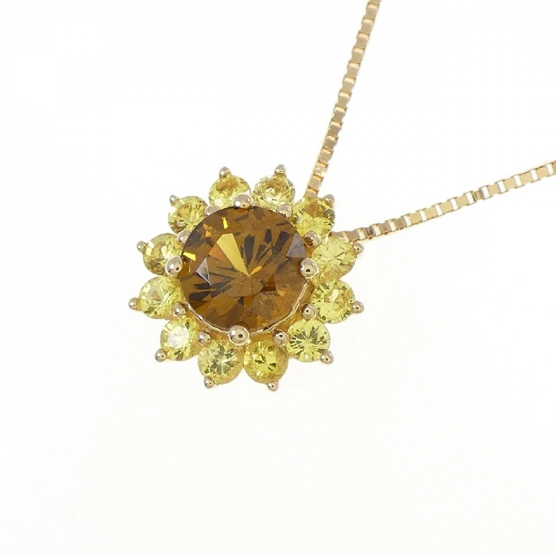 K18YG Hoa Garnet Dây Chuyền 0.98CT - Hàng hiệu Chính hãng 858186