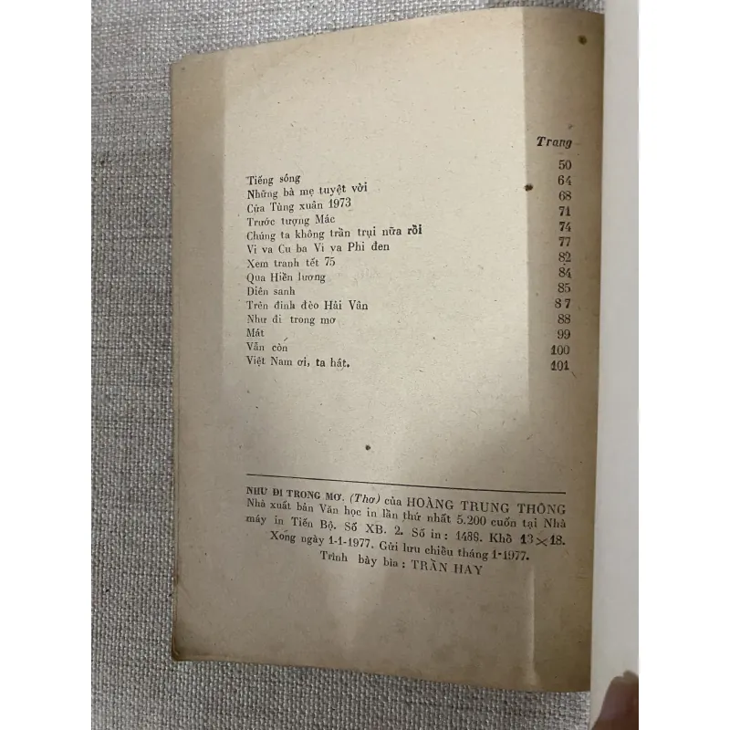 Như đi trong mơ- thơ của Hoàng Trung Thông, có chữ ký  1005574