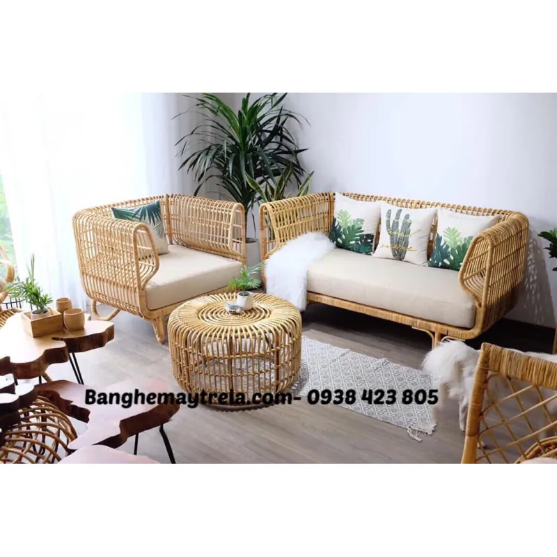 Bàn ghế sofa tổ yến mây tự nhiên 791806