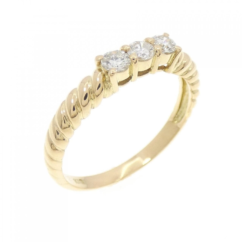 Nhẫn kim cương ba viên K18YG 0.22CT 667852