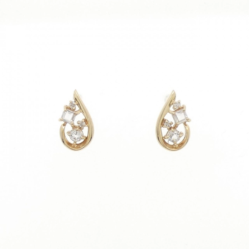 K10YG Bông tai Topaz Trắng - Hàng hiệu Chính hãng 867932