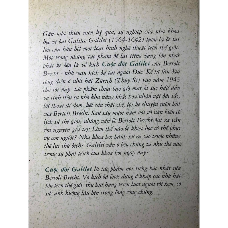 Cuộc Đời Galilei - Bertolt Brecht 538017
