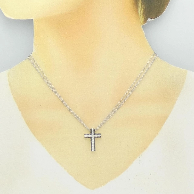 Ponte Vecchio Dây chuyền kim cương chéo 0.39CT - Hàng hiệu Authentic 841544