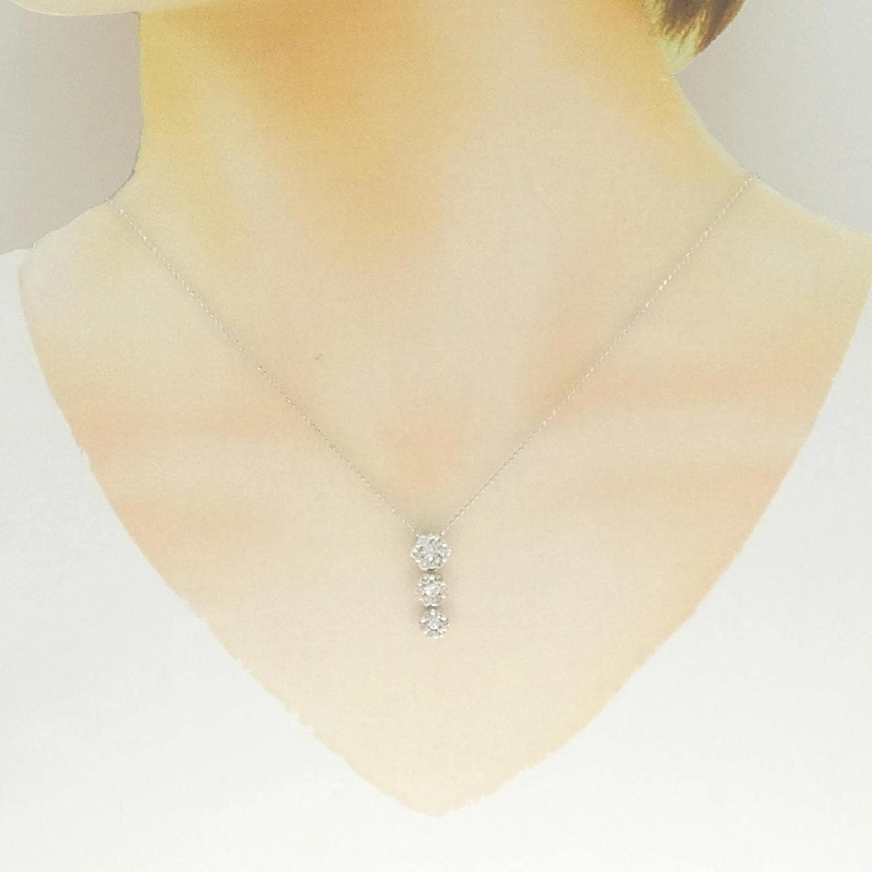 K18WG Hoa Kim Cương Dây Chuyền 1.00CT - Hàng hiệu Chính hãng 857900