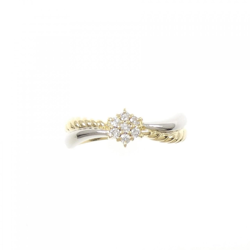 Nhẫn kim cương hoa K18YG/PT900 0.10CT - Hàng hiệu Authentic 854681