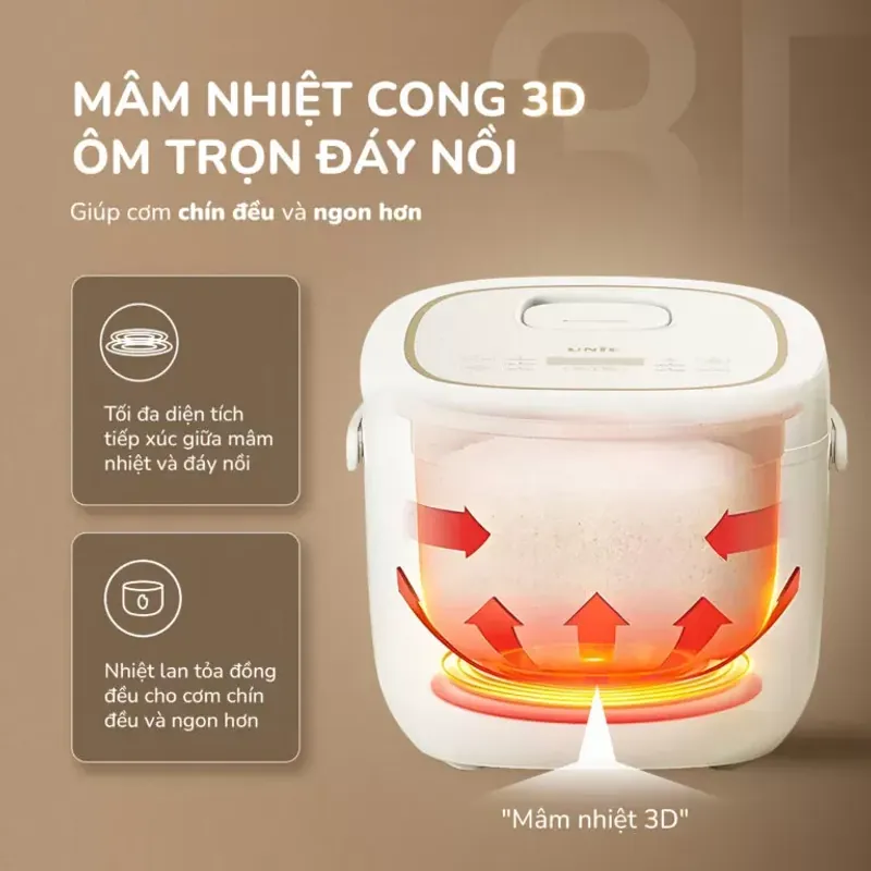 Nồi Cơm Điện Lòng Gốm UNIE URC818 – Dung tích 1,8L, Chống Dính Tự Nhiên 573059
