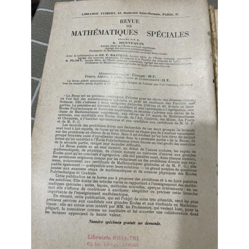 SÁCH TOÁN TIẾNG PHÁP EXERCICES D'ANALYSE 1-2, SÁCH KHỔ LỚN 556899