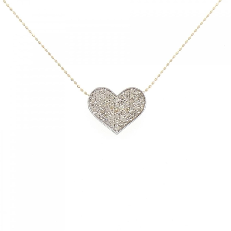 K18WG/K18YG Pave Heart Diamond Necklace 0.50CT - Hàng hiệu Authentic 863072
