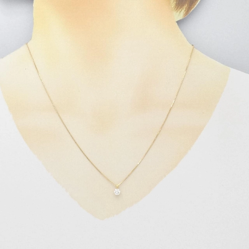 K18YG Dây chuyền kim cương 0.308CT F SI1 VG - Hàng hiệu Chính hãng 872402