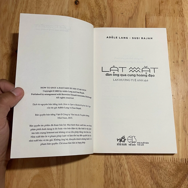 II Tựa sách: Lật Mặt Đàn Ông Qua Cung Hoàng Đạo - ADÈLE LANG & SUSI RAJAH - 2015 479317