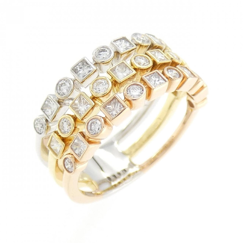 Nhẫn kim cương ba màu K18 0.88CT - Hàng hiệu Authentic 855592