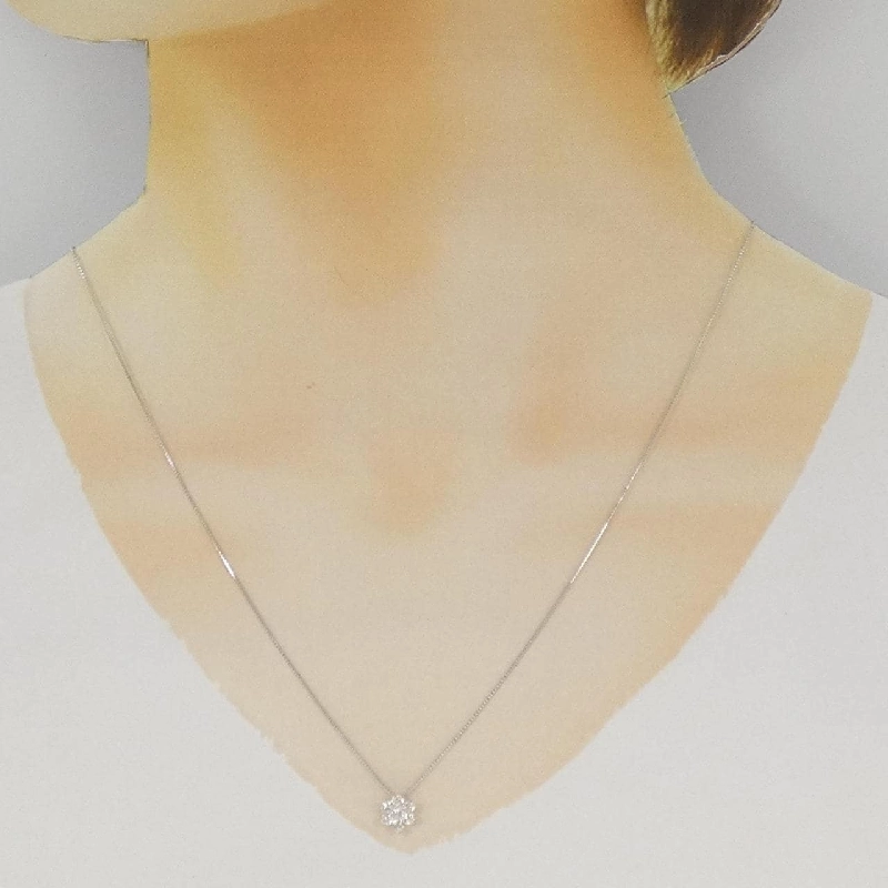 K18WG Hoa Kim Cương Dây Chuyền 0.30CT - Hàng hiệu Chính hãng 863401