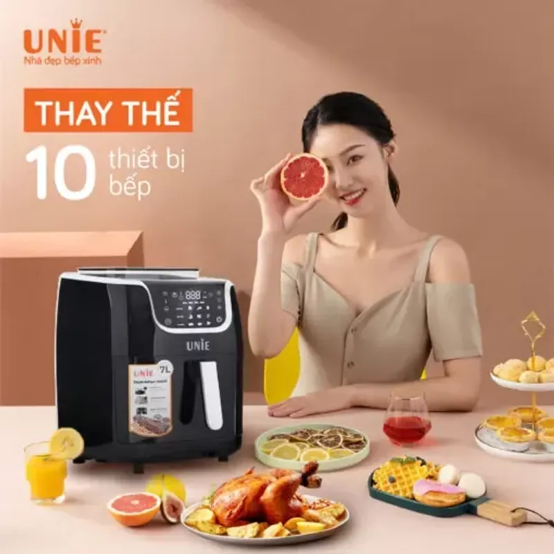 Nồi chiên hơi nước UNIE STEAM US6800 dung tích 7L, chiên-nướng-hấp 3 in1, mới 100% 706272