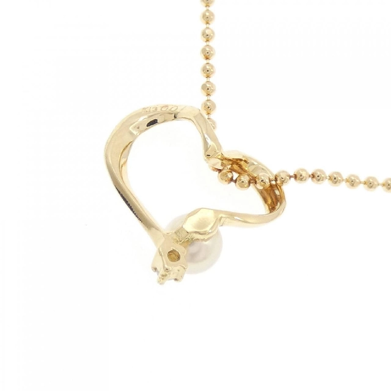 K18YG Dây chuyền ngọc trai Akoya hình trái tim 4.3mm - Hàng hiệu Authentic 856796