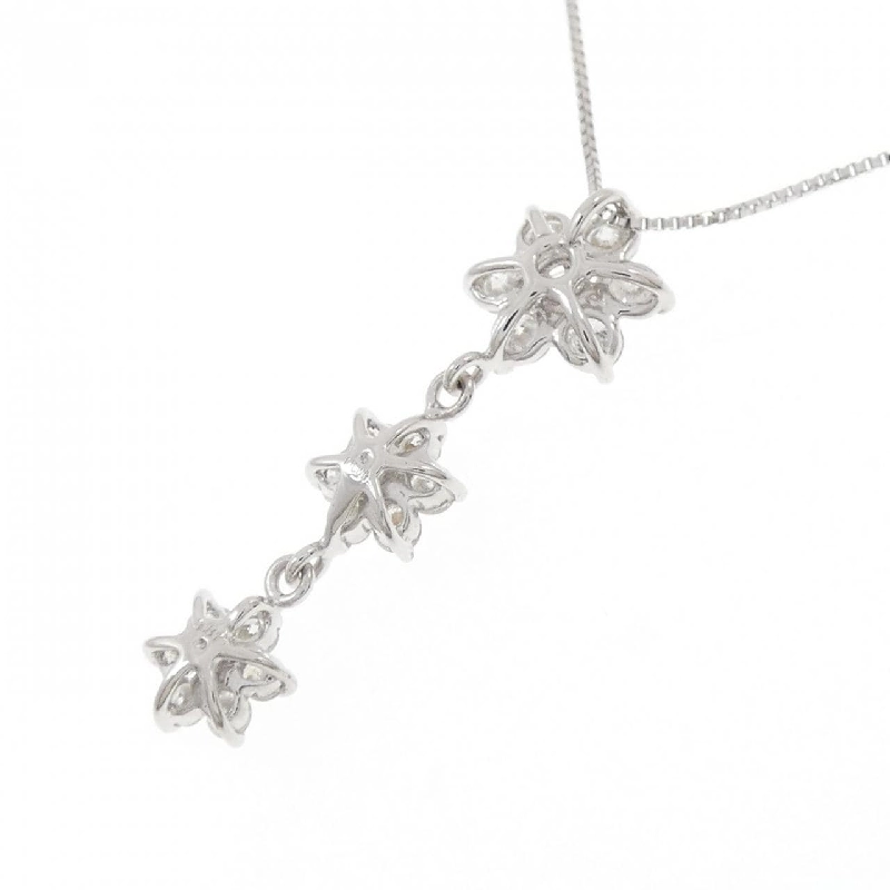 K18WG Hoa Đá Kim Cương Dây Chuyền 0.81CT - Hàng hiệu Chính hãng 860574